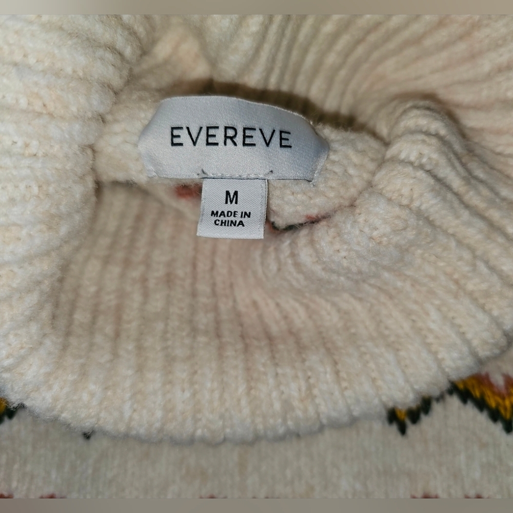 Evereve Womens Lyra Fair Isle Turtleneck Size Medium - Picture 14 of 15
